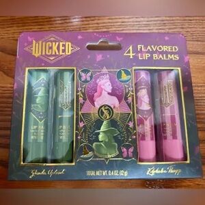 NEW- WICKED Flavored 4 Lip Balms set